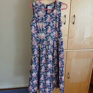 Jeffrey & Dara by Linda Hutley Summer Colorful Floral design Dress 100% cotton